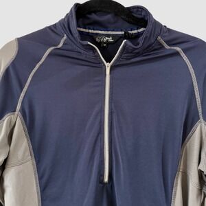 Goode Rider Shirt Womens M‎ Blue Gray 1/4 Zip Pullover Equestrian Horse Riding